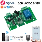 Реле ZigBee Wi-Fi переключатель умный Переключатель 1каналов 5 В-32 В zigbee Tuya умный модуль реле управление через приложение таймер умного дома Alexa Google