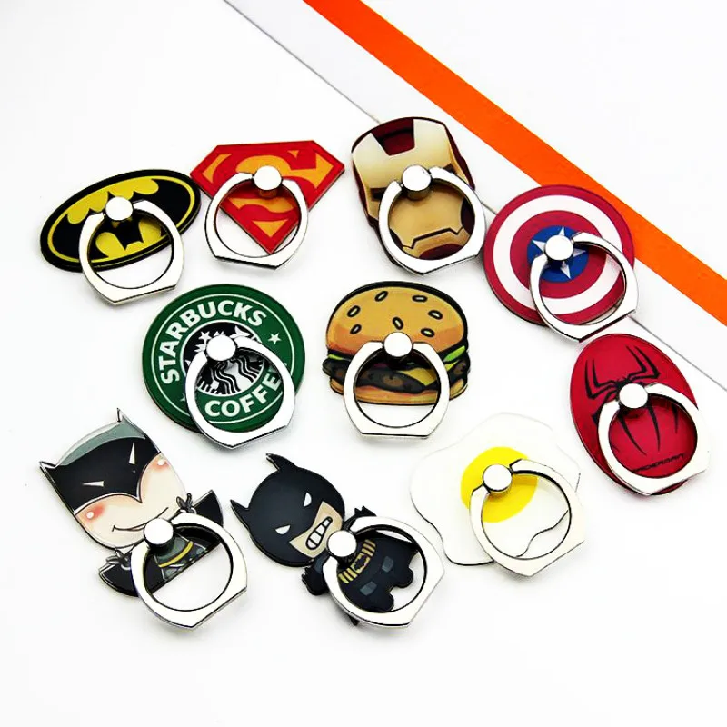 Universal Cartoon Finger Phone I Ring Holder Mobile Support Stand Superman Iron Man Spider for Huawei P30 Pro | Мобильные телефоны