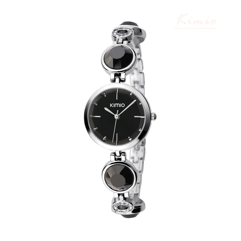

NO.2 Brand Simiple Woman Quartz Watches Luxury Ladies Crystal Black Big Gem Bracelet Wrist Watch For Women Christmas Gift
