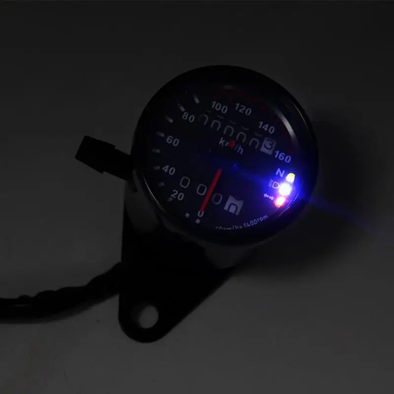 

Universal Motorcycle Speedometer Odometer 12V Motorcycle Dual Speed Meter with LED Indicator Speedometer Motorcycle Accessories