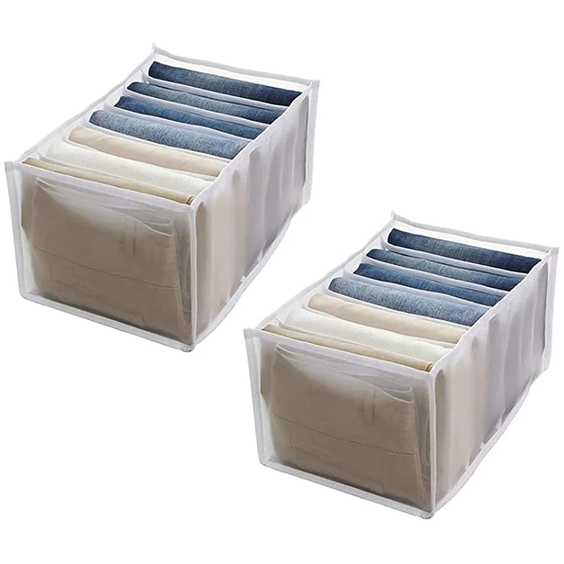 

7 ячеек, моющийся органайзер для одежды, ящик для хранения джинсов, складной шкаф, ящик-органайзер для одежды