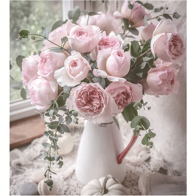 Картина по номерам на холсте рисование масляными цветами цветочное украшение