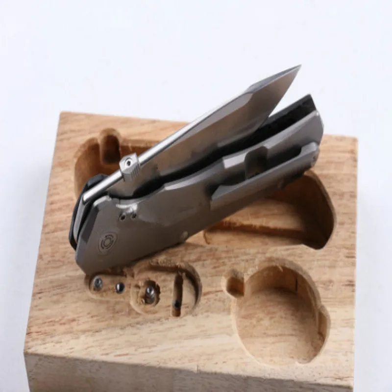 Стальной Лев Складной нож (D2 лезвие) углеродное волокно титановый сплав высокая