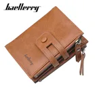 Мужской кожаный кошелек Baellerry, винтажный кошелек с двойной молнией, отделением для монет и карт, W010