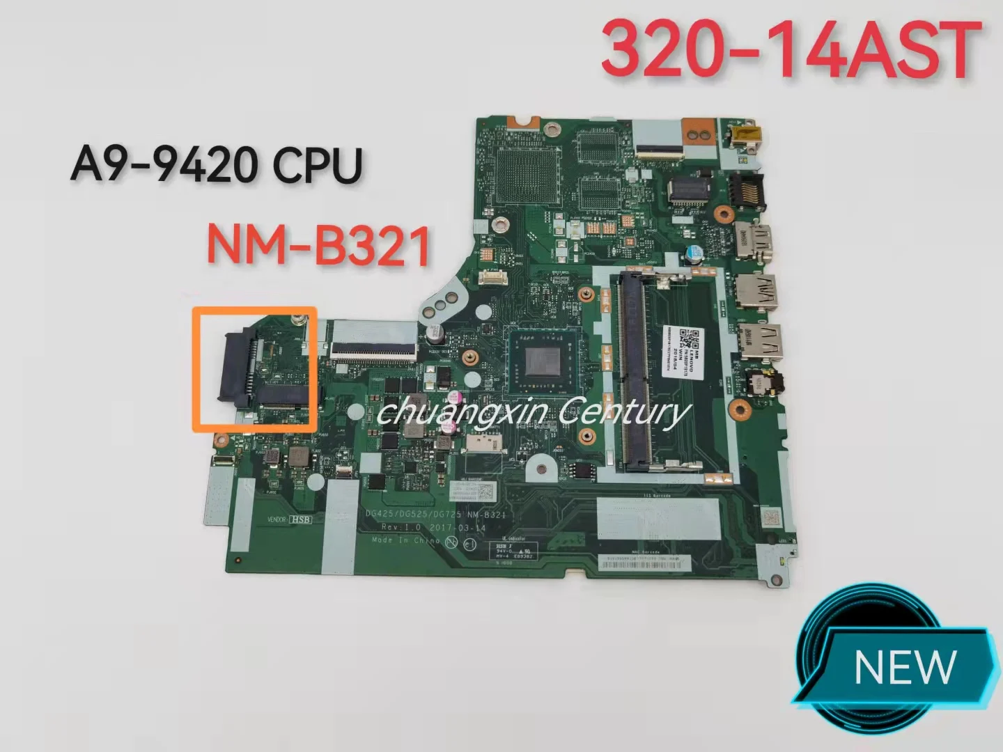 Новая материнская плата для ноутбука Lenovo 320-14AST AMD: интегрированная процессора 100%