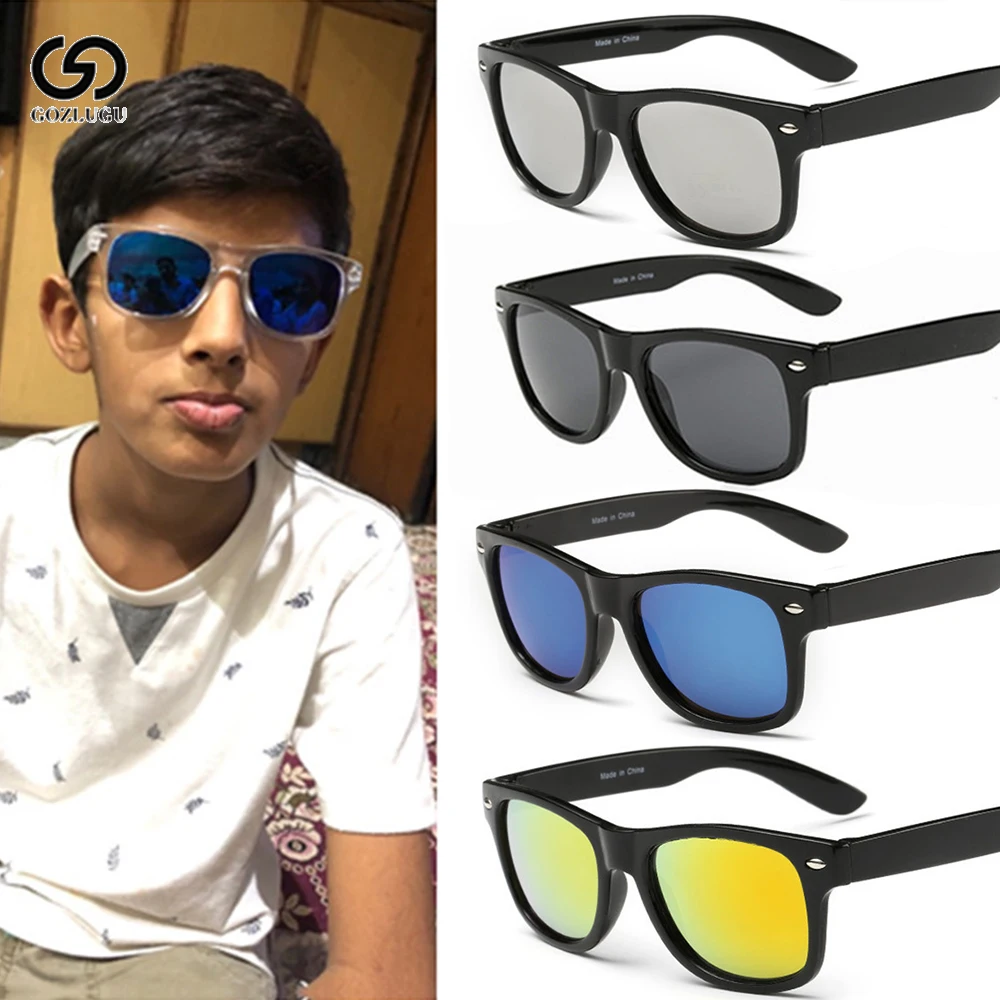 2019 модные детские солнцезащитные очки для мальчиков и девочек UV400 зеркальные