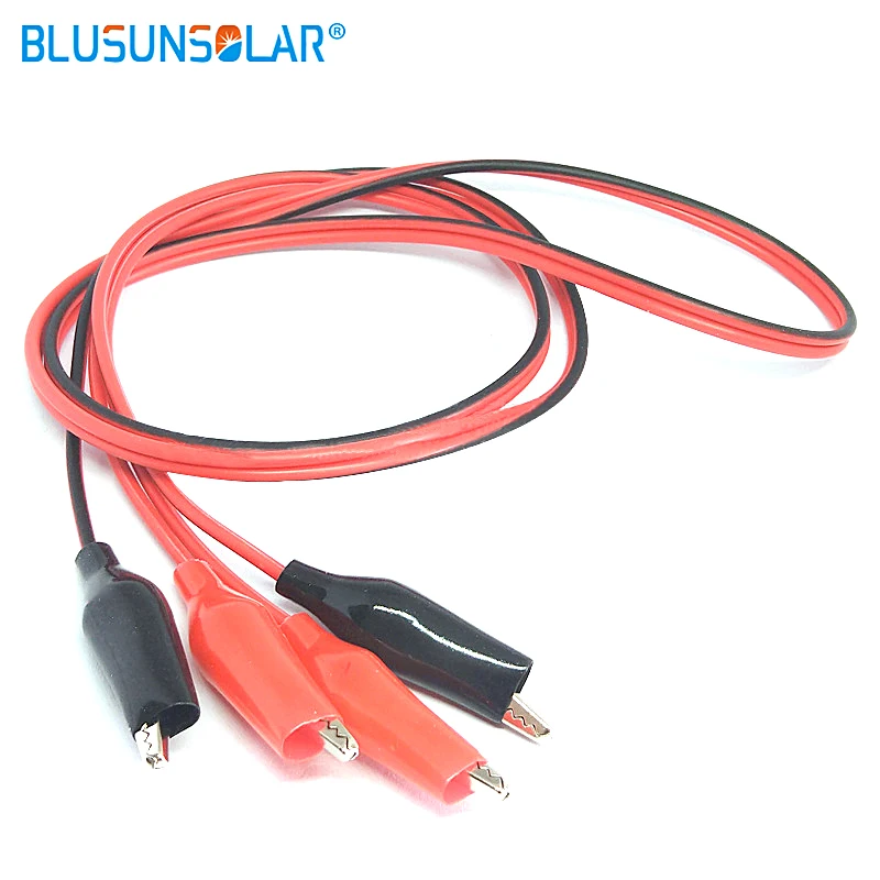 2 шт. длина кабеля 1 м зажимы под крокодила 35 мм двойные для кабелей тестовый зажим