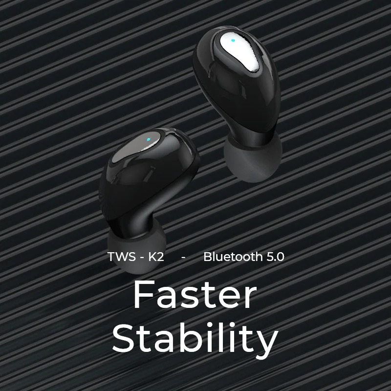 

Wireless Earphones Mini TWS K2 Bluetooth HIFI Headset Music Sports Waterproof Earbuds with Microphone Headset