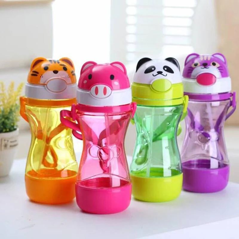 

450ML Baby Cartoon Drink Water Straw Cup Kids Cute Juice Training Bottle Cups Infant Children Learn Drinking Bottles TY0566