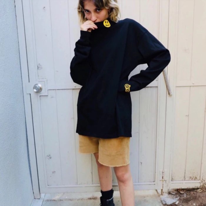 black 19SS drew футболка с длинными рукавами Джастин Бибер улыбка вышивка логотип drew футболка уличная хип-хоп drew house футболки для мужчин и женщин - Цвет: black