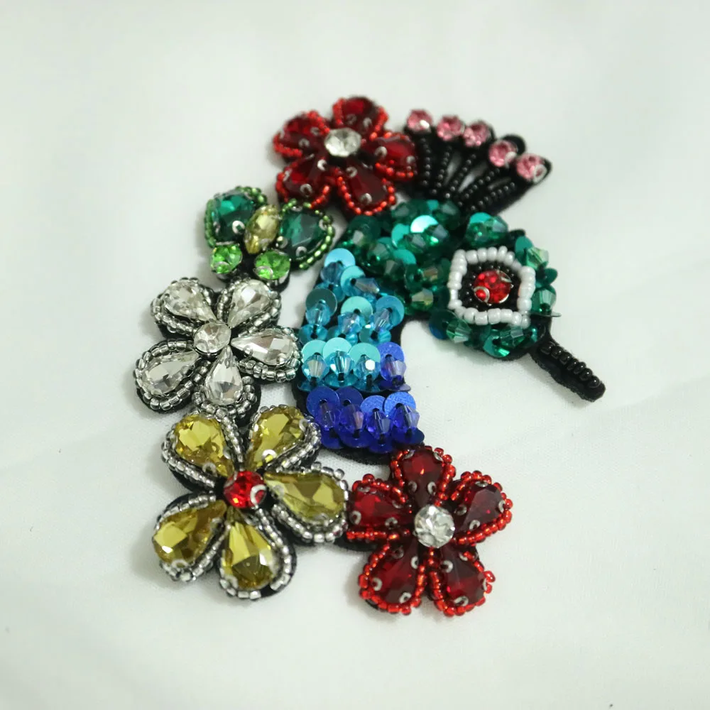 Животные 3D ручной работы нашивки со стразами и бисером для сумки одежды DIY Павлин