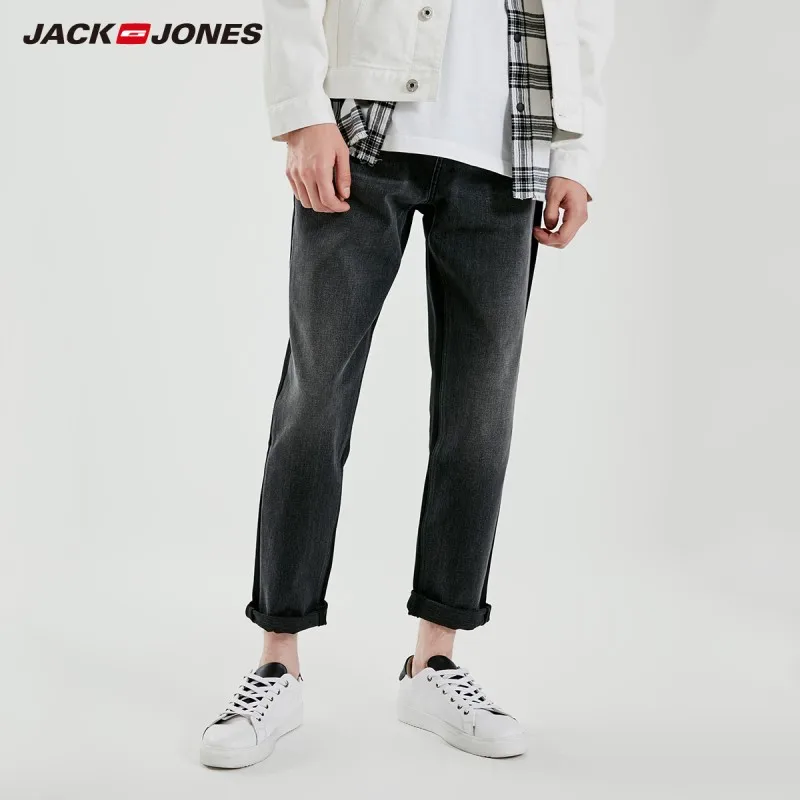 JackJones джинсы мужские черные эластичные свободные прямые базовая мужская одежда