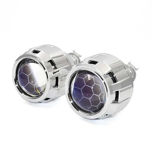 Honecomb with Mask RONAN 2,5 ''Ver8. 1 с синим покрытием би ксенон HID мини-проектор объектив H1 Автомобильная фара H4 H7 базовое переходное кольцо автомобильный Стайлинг модификация - Цвет: Honecomb with Mask