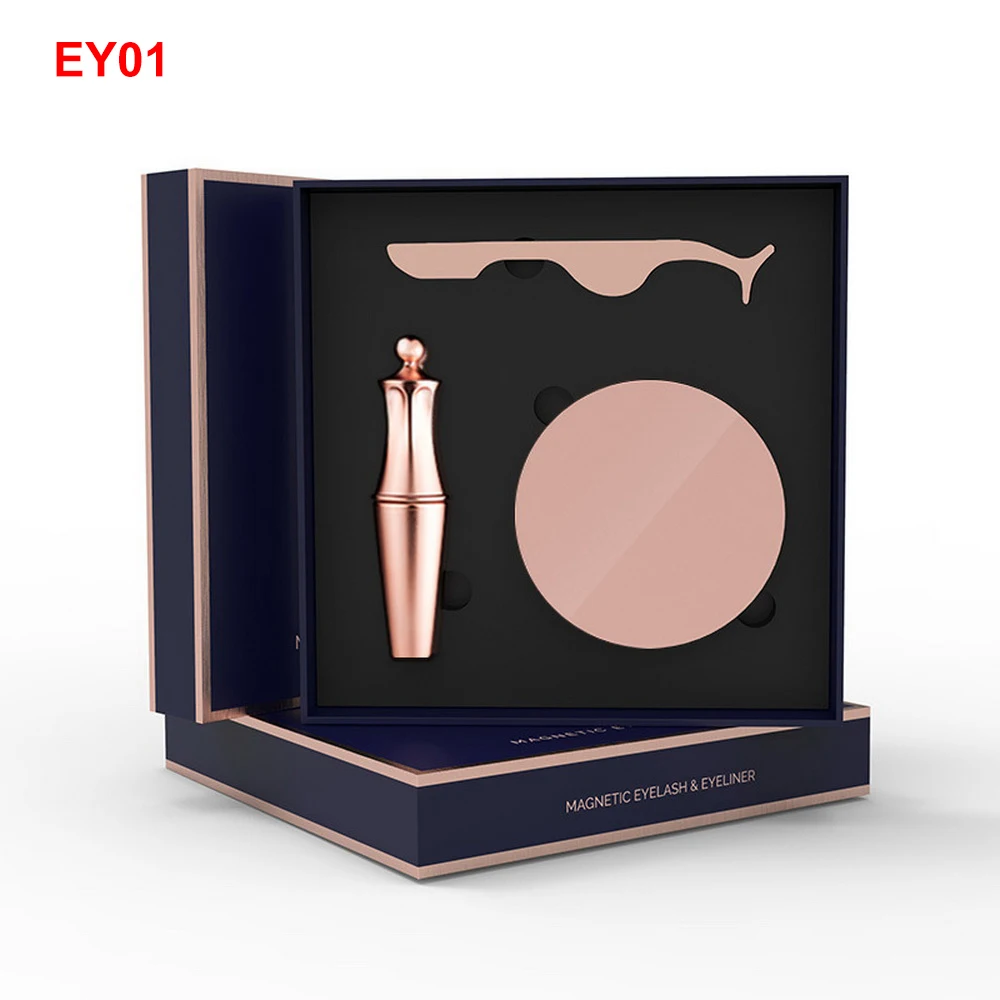 EY01 1pair blue Магнитные накладные ресницы, 5 магнитов, накладные Пинцет для ресниц, набор, жидкая подводка для глаз, водостойкие, стойкие ресницы для естественного вида - Цвет: EY01 1pair blue