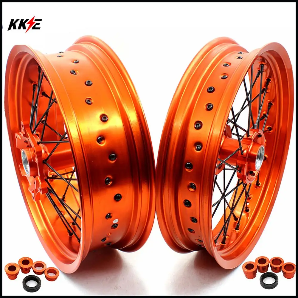 3 5/5 0 Supermoto Wheels Supermotard Rim Set для KTM SXF XC XCW XCF EXC EXCF 125 530 2003 2019 Orange Black Speak|Колеса| |