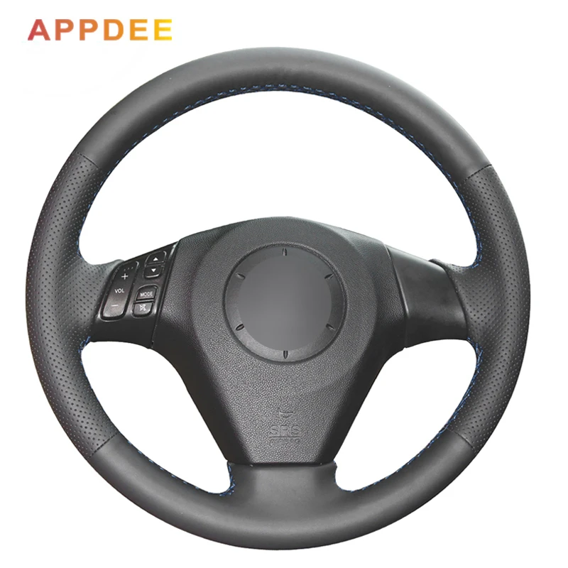 APPDEE черный искусственный кожаный чехол рулевого колеса автомобиля для Mazda 3 Mazda 5 Mazda 6 2003-2009