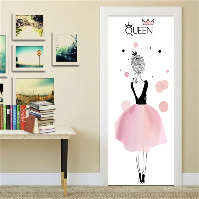 SD012 Пользовательские размеры дверные наклейки для гостиной спальня ПВХ водостойкие Переводные картинки на двери Самоклеющиеся Обои DIY домашний декор искусство - Цвет: SD012