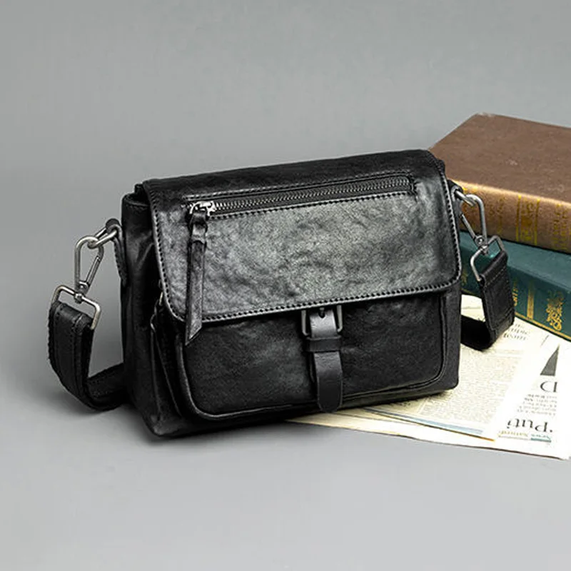 

Messenger bag men's new trend fashion top layer cowhide men's shoulder bag large capacity casual soft leather men's bag