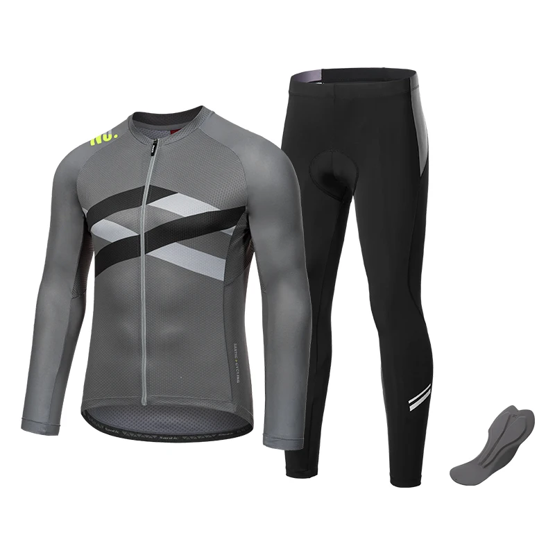 

Santic Spring Bicycle Set Bike Cycling Team Long Sleeve 4D Gel Long Pants Sportswear Autumn Racing Pro Jersey Bike Suit for Men