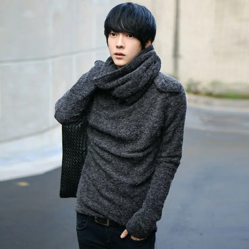 Новинка 2020 модные корейские мужские осенние Свободные шерстяные толстые свитера