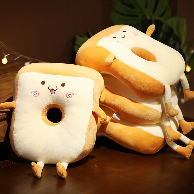 

New Kawaii Cute Toast Bread Siesta Pillow Blanket Two In One Plush Toy Chair Backrest Children Boys and Girls Christmas Gifts