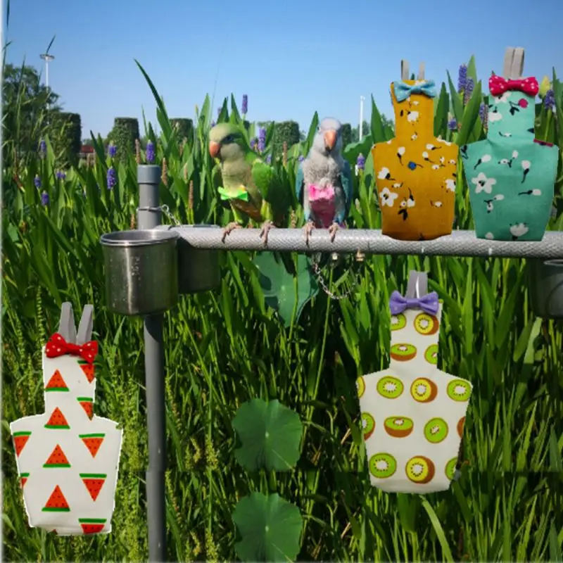 Подгузник для попугаев с бантиком милые красочные фрукты цветочные кокатические