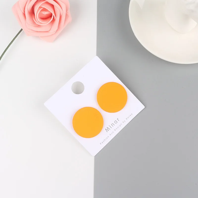 35 мм Диаметр милые большие цветные круглые серьги-гвоздики для женщин модные