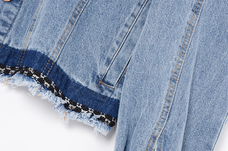 

[EAM] Loose Fit Blue Irregular Denim Big Size Jacket New Lapel Long Sleeve Women Coat Fashion Tide Spring Autumn 2021 1DD0533