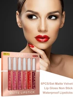 6pcs matte velvet lip gloss set long lasting waterproof and sweat proof lip gloss non stick cup not fade lipstick set