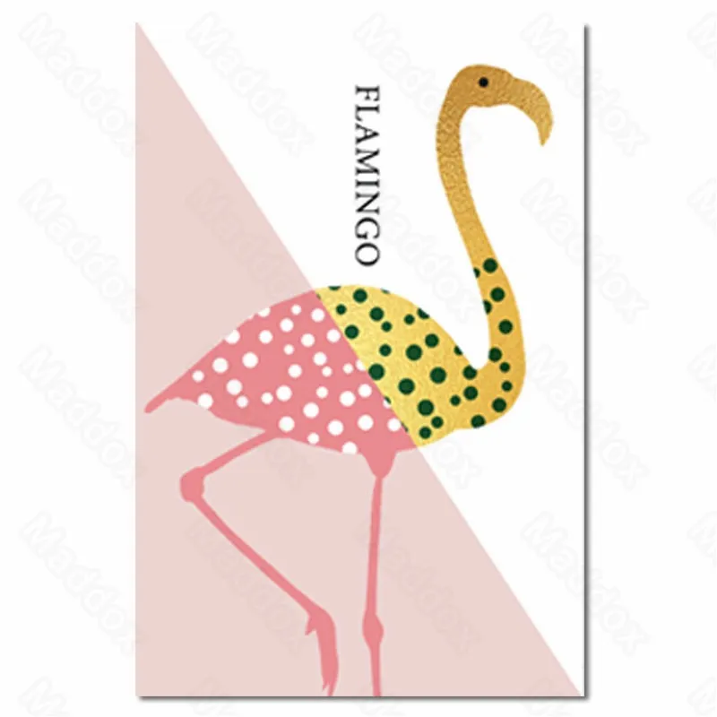 

Living Room Decoration Small Fresh Personality Flamingos Green Plants Bedroom Painting Sofa Background Wall Mural