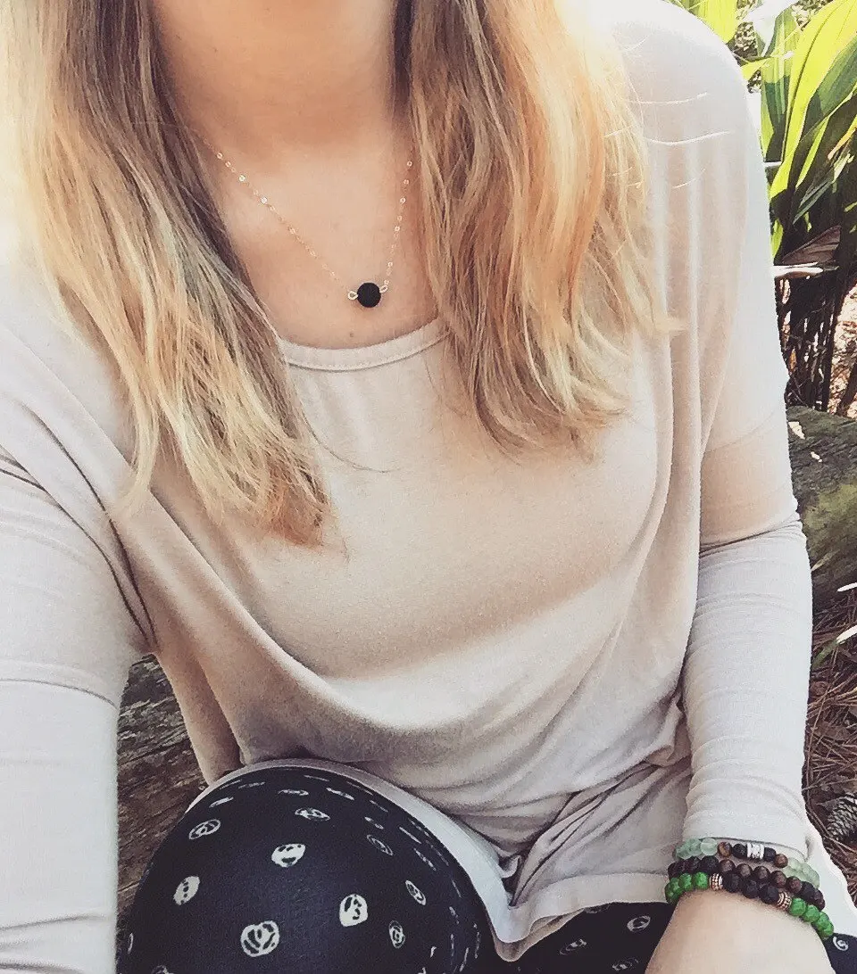 Импортные товары изысканная черная подвеска с круглым камнем ожерелье подвеской