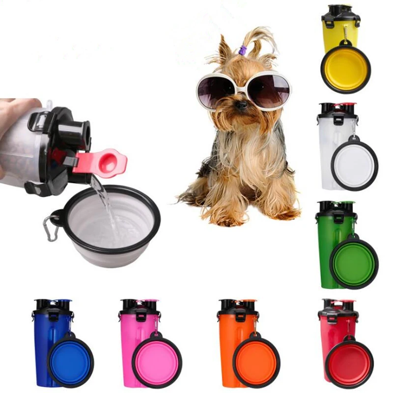 2 в 1 складной контейнер для воды и еды домашних животных|Кормление собаки| |