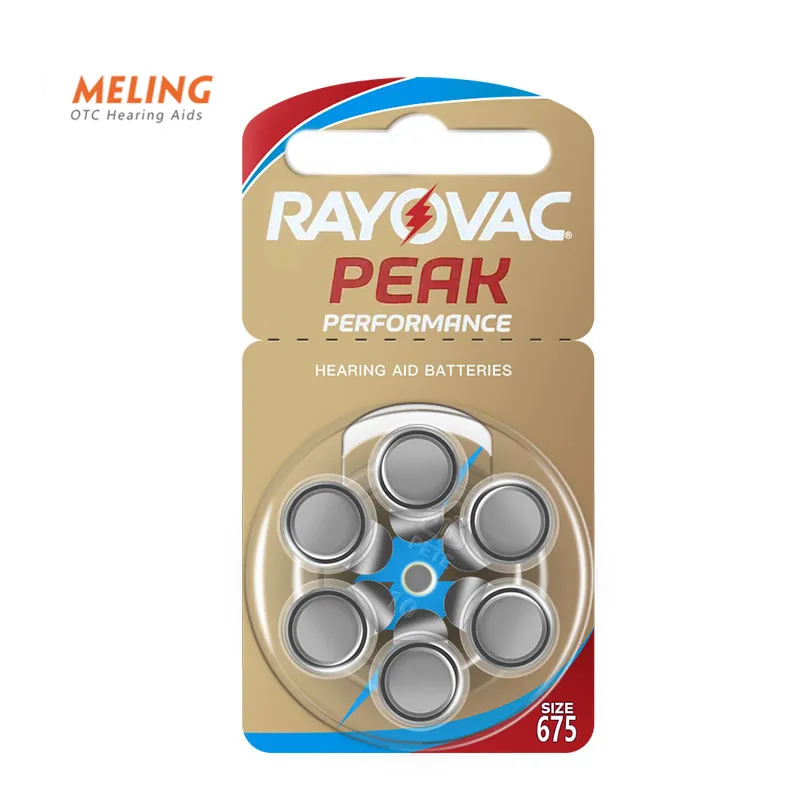 

Meling 60 PCS 1.45V Rayovac Peak New Zinc Air Hearing Aid Batteries 675A A675 675 PR44 Hearing Aid Battery