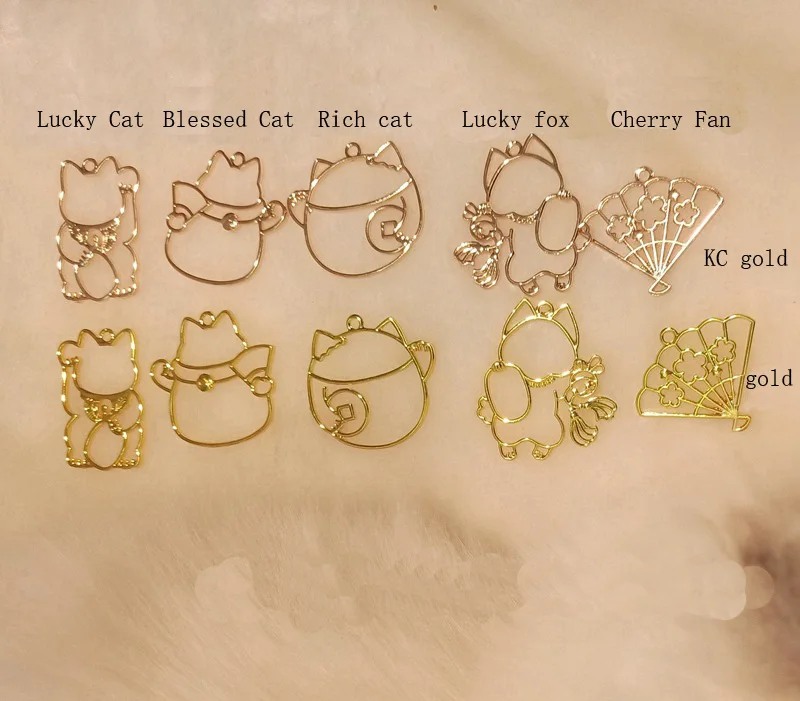 Популярная 5 шт./партия металлическая рамка Lucky Rich Cat в форме УФ-смолы