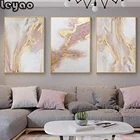 Квадратнаякруглая Алмазная вышивка, Триптих, розовое золото, абстрактная картина в форме водного потока, Современный домашний декор, вышивка крестиком