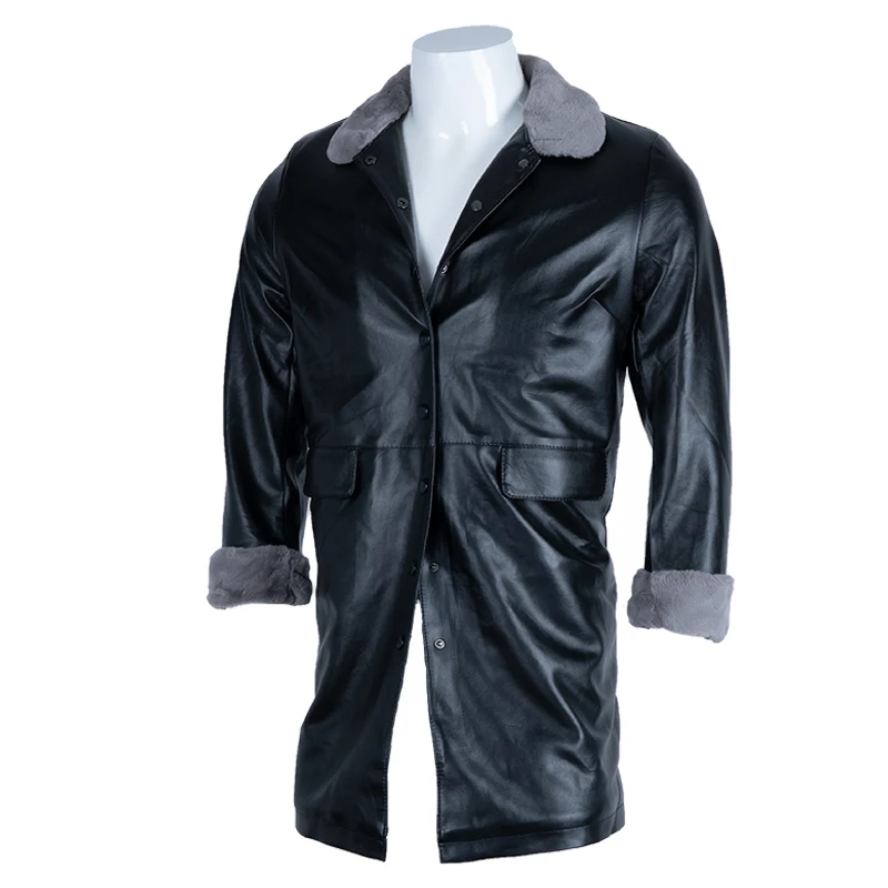 ChangNiu винтажные мужские кожаные куртки с длинным рукавом Искусственный мех