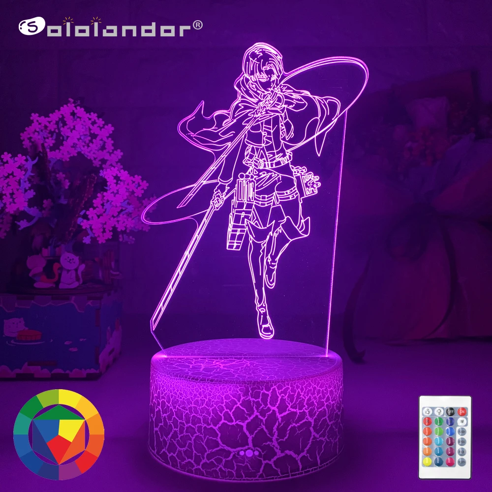 

Newest Anime 3d Lamp Attack on Titan Levi Ackerman light for Bedroom Decoration Kids Gift Attack on Titan LED Night Light Levi