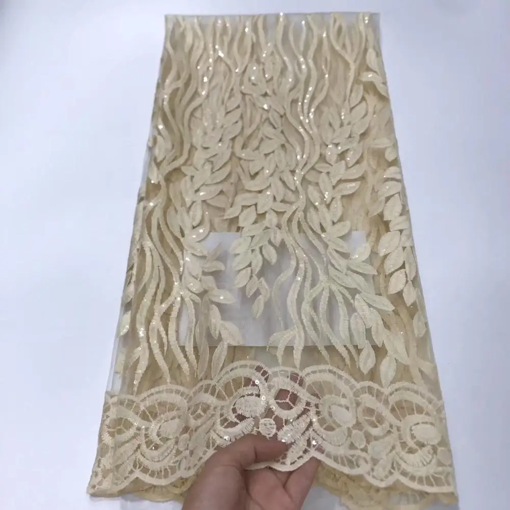 

2020 French Mesh Lace Fabric African Embroidered tulle Fabric for Nigerian Dress