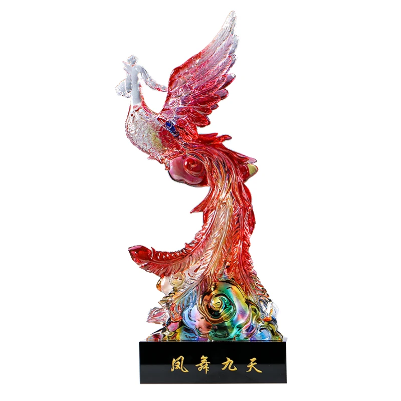 

Glass Craft Phenix Dance in the Sky Phoenix Living Room Decorations Decoration Home Chinese Style Decoration