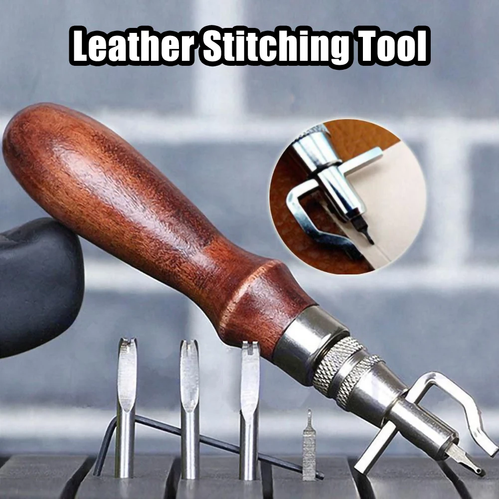 

7 In 1 Leather Craft Stitching Leather Groover Edger Beveler DIY Leatherworking Tools Sew Creaser Leather Tool Kit