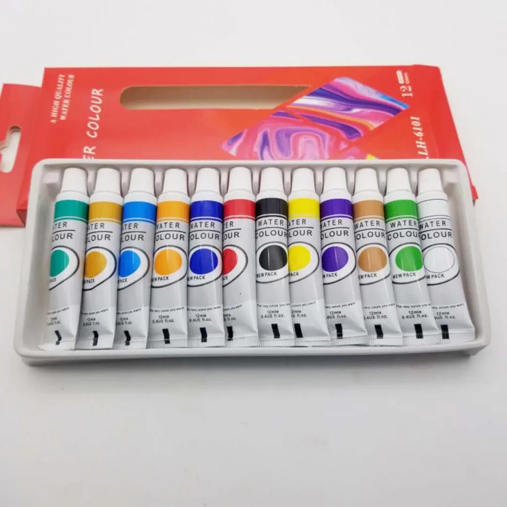 12 цветов акриловая краска для рисования пигментная масляная 6 мл трубка с набором