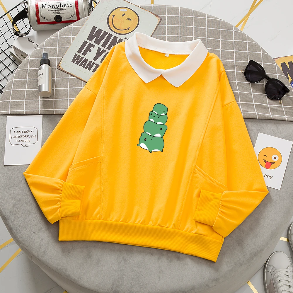Cartoon Print Hoodie Pink Sweatshirt Oversize Hoodies Women Graphic Cotton Sweatshirts Long Sleeve Kawaii Sweetshirt for Girls