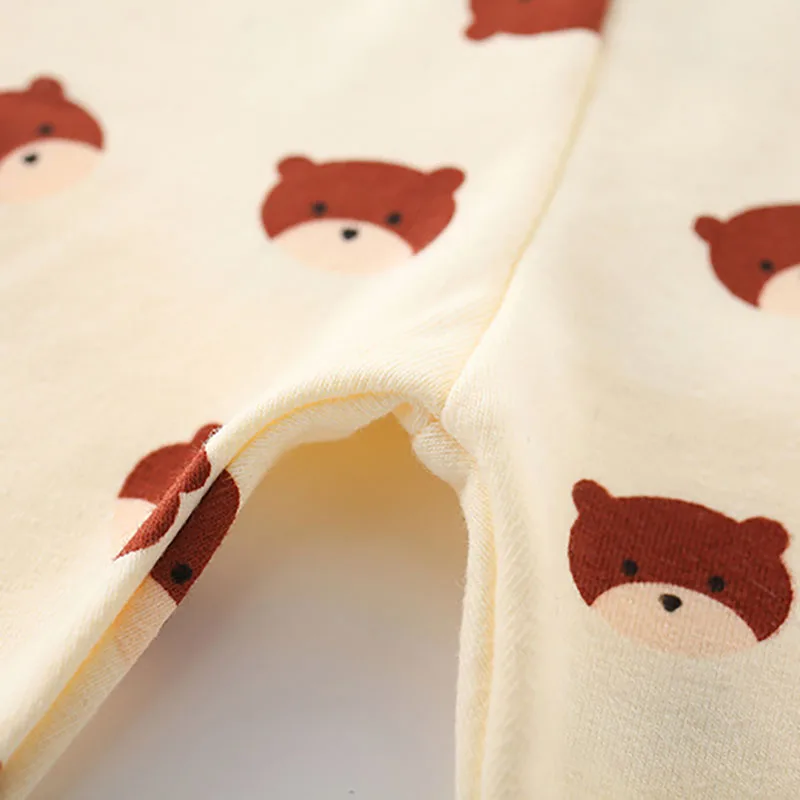 

MILANCEL 2021 Spring Baby Pyjama Set Toddler Boys Sleeper Wear Infant Girls Bodysuits Set with Bear Set