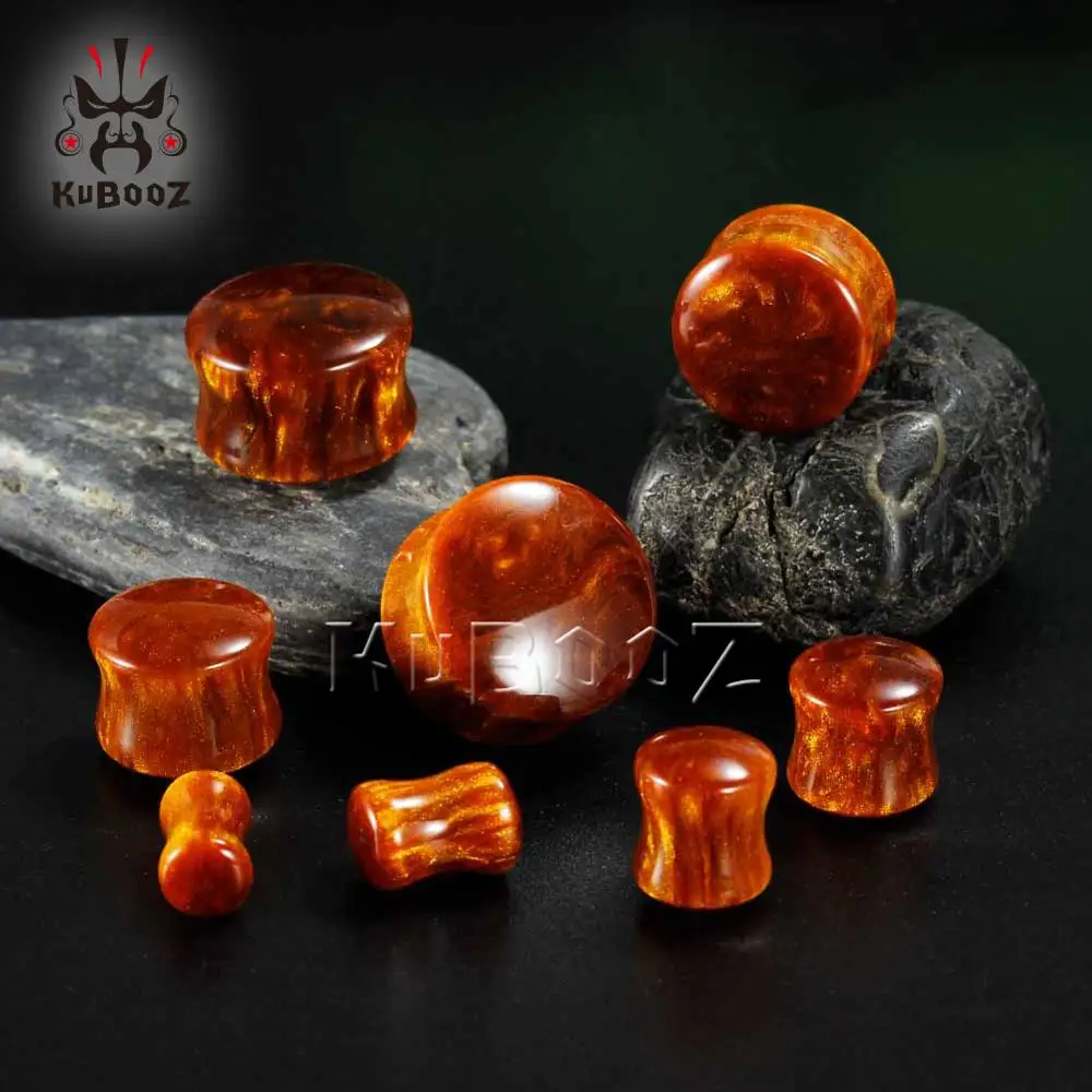 Оптовая цена полоски бамбуковые желтые облака акриловые затычки для ушей серьги