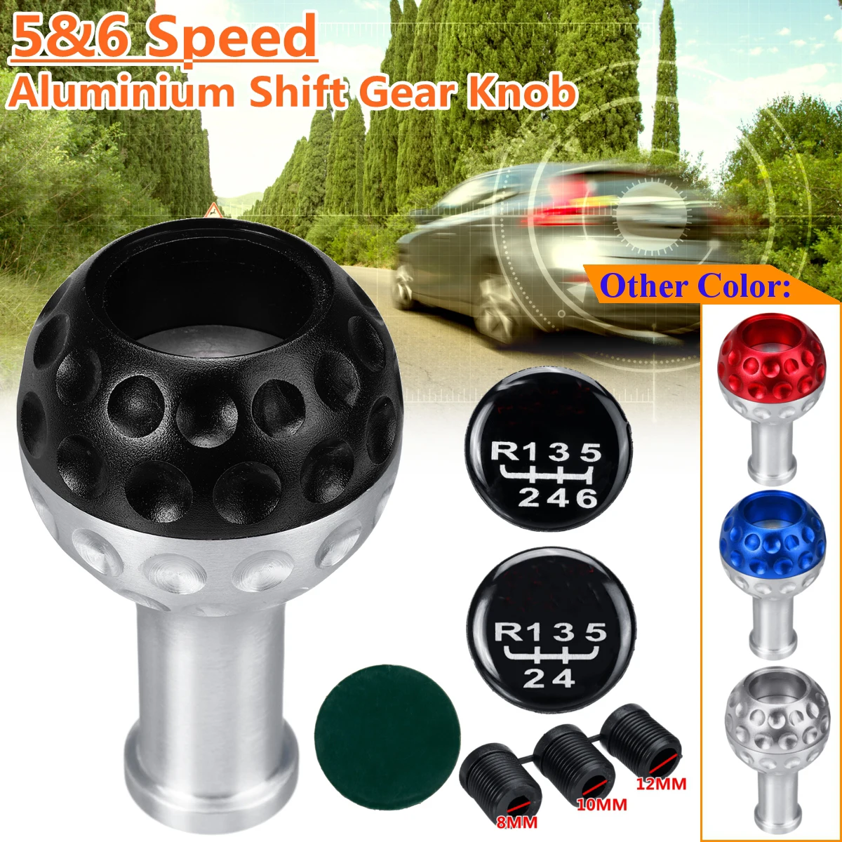 Черный серебристый синий красный 5 и 6 скоростей алюминиевая ручка переключения