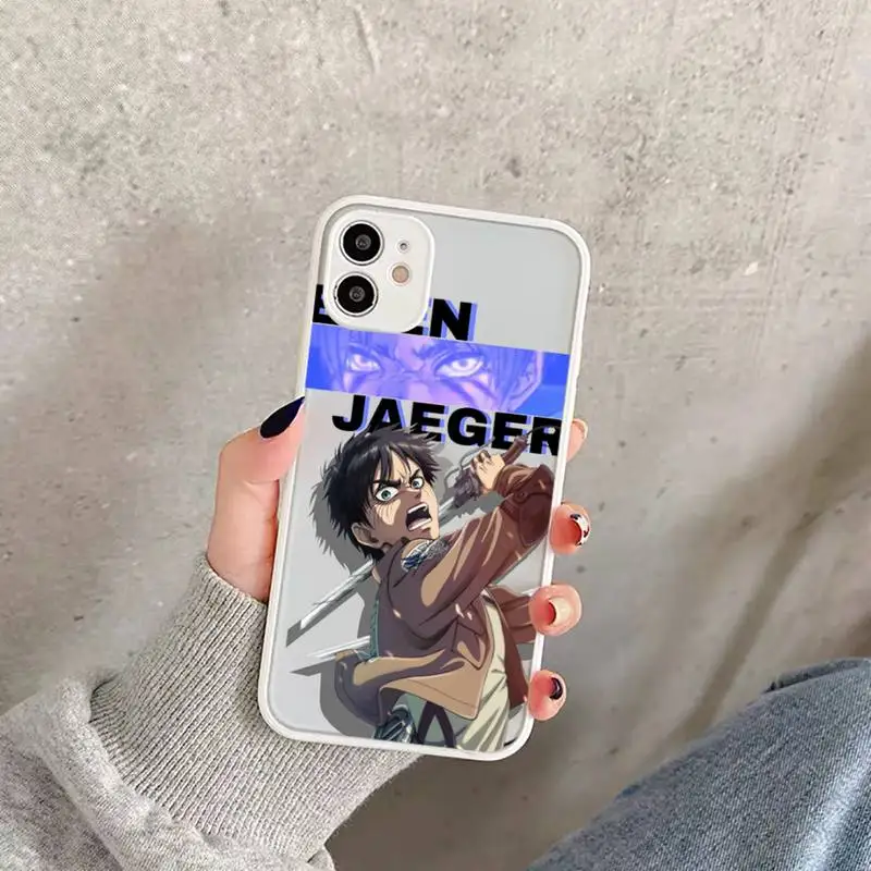 

Anime Attack on Titan cool Phone Case Matte Transparent for iPhone 11 12 7 8 s mini pro X XS XR MAX Plus funda