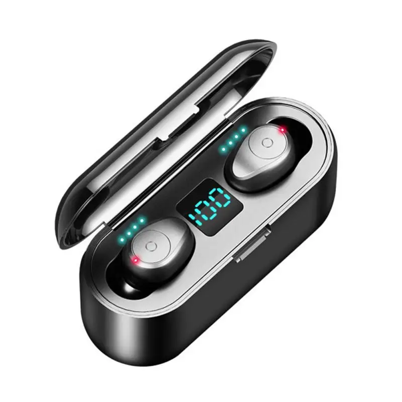 03 Настоящие беспроводные наушники Bluetooth V5.0 F9 TWS наушники с микрофоном светодиодный дисплей с 2000 мАч Внешний аккумулятор Спортивная гарнитура - Цвет: 03