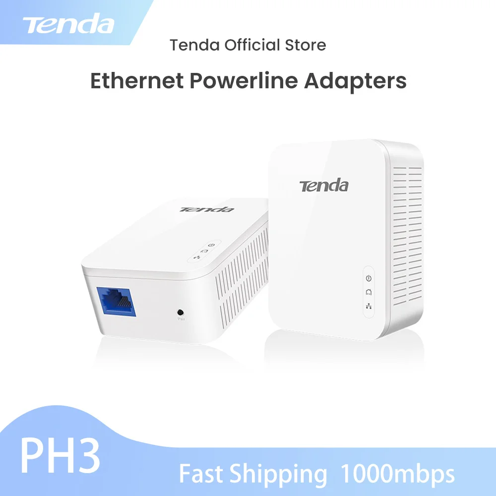 

Адаптер сетевой Tenda PH3 AV1000 гигабитный, 1000 Мбит/с