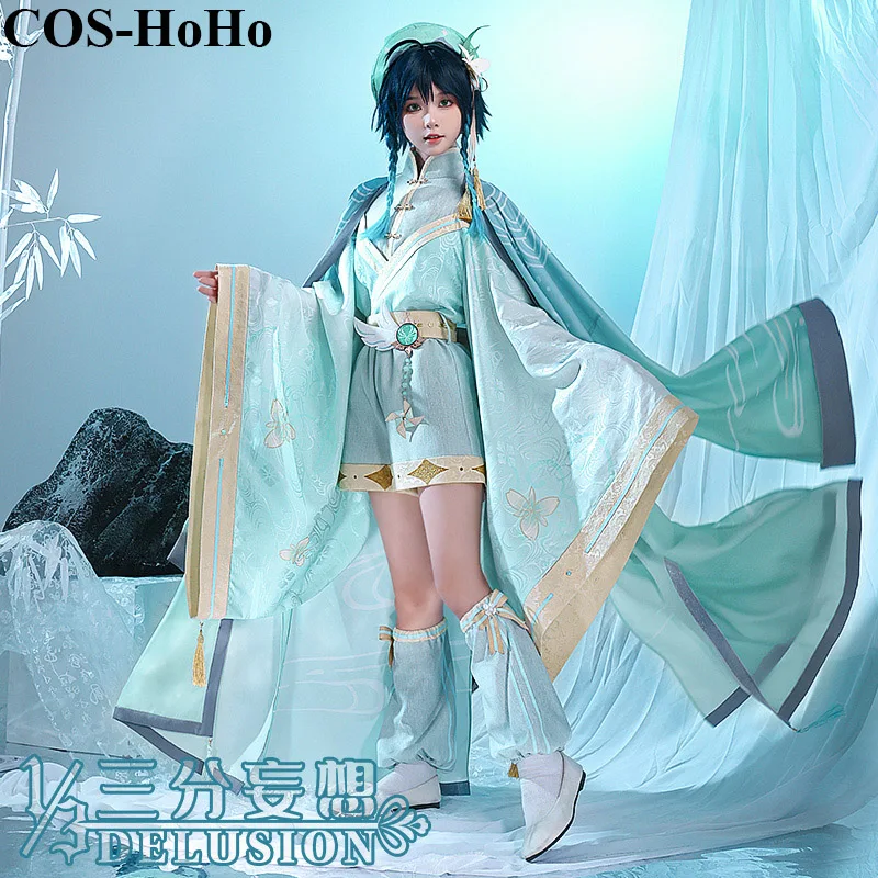 

Костюм для косплея COS-HoHo аниме геншин ударт Венти в китайском стиле костюм для косплея костюм на Хэллоуин для ролевых игр наряд для женщин Но...