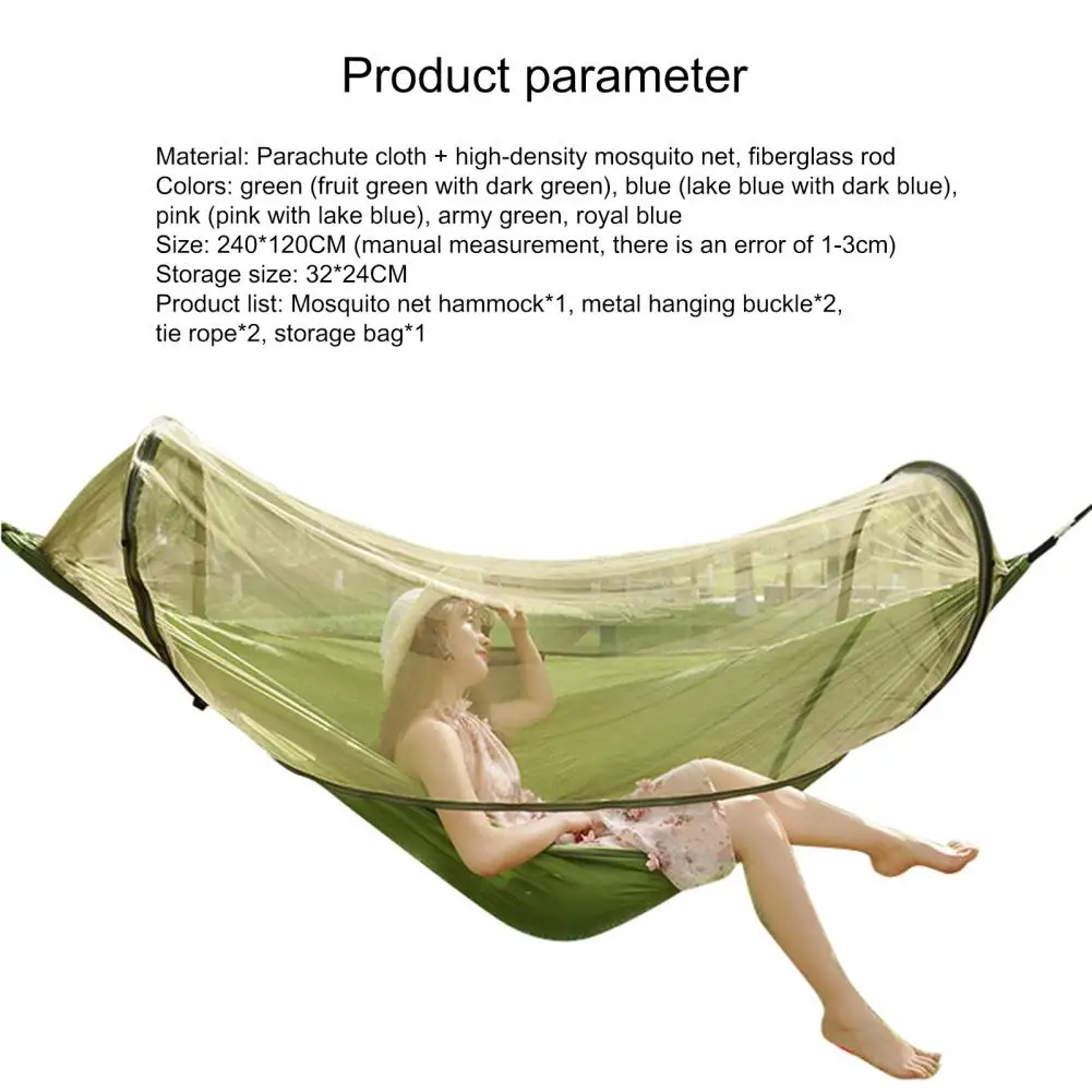 

Portable Outdoor Mosquito Net Hammock Tent Mobile Camping Hammock Quick Opening Mosquito Met moustiquaire